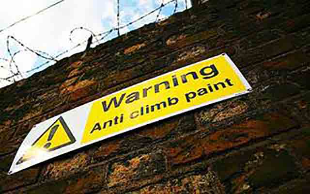 Anti Climb Paint Sign