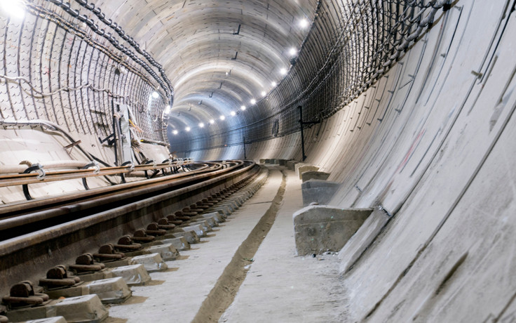 concrete repair in a London Underground tunnel