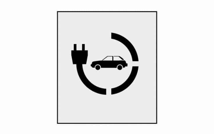 Electric Car Charging stencil