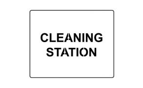 Centrecoat Social Distancing Stencil, Cleaning Station