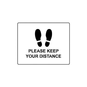 Centrecoat Social Distancing Stencil - Please Keep Your Distance